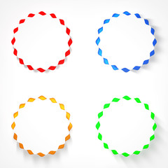 Poster - White Wave Circle Buttons. 3d Rendering