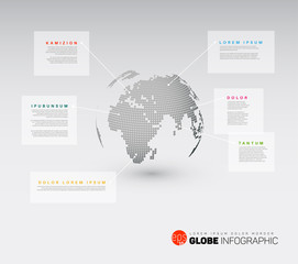 Modern world map globe infographic