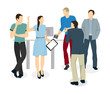 © inspiring.team - Isolated business meeting. People discussing problems and ideas. Brainstorming.