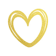 Love Valentine Heart Gold Glitter Vector