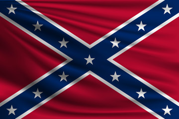 Canvas Print - the national flag of confederate. the symbol of the state on wavy silk fabric. realistic vector illu