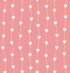 Canvas Print - Wallpaper with hearts lines