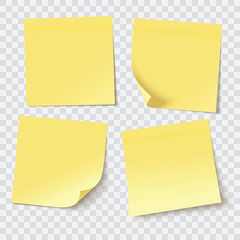 yellow sticky notes, vector illustration