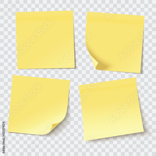 Fotografía yellow sticky notes, vector illustration
