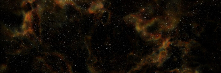 Wall Mural - beautiful colourful nebula with sparkling stars in space (banner 3x1)