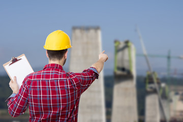 Wall Mural - builder and chief of works addressing the construction