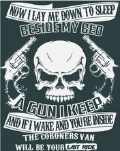 Guns And Skull Typography, Tshirt Design, Vector Art