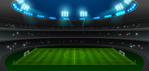 Wall Mural - soccer football stadium spotlight