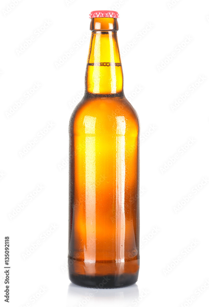 Beer bottle isolated on white