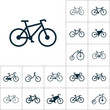 bicycle icon, bike set on white background