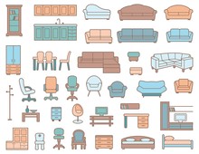 Furniture Icon Set. Vector Illustration