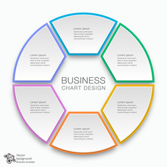 Wall Mural - business chart design 6-step #vector graphic