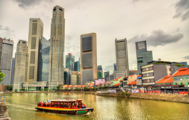 Wall Mural - Heritage boat on the Singapore River