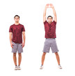 © F8  \ Suport Ukraine - Jumping Jacks. Young man doing sport exercise.