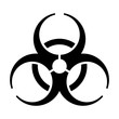 Biohazard / biological hazard warning sign or symbol flat vector icon for apps and websites