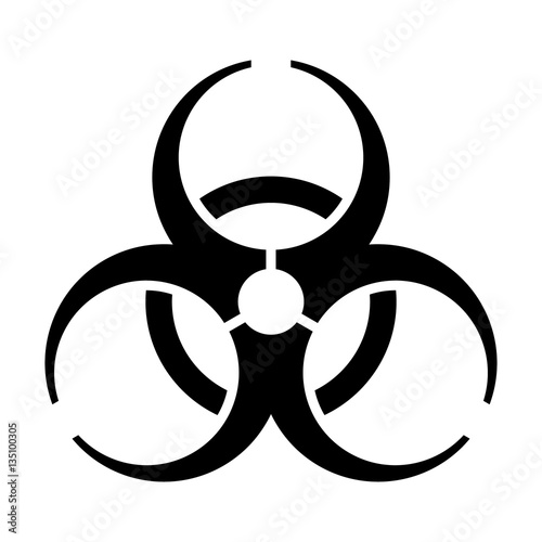 Fotografie, Obraz Biohazard / biological hazard warning sign or symbol flat vector icon for apps a
