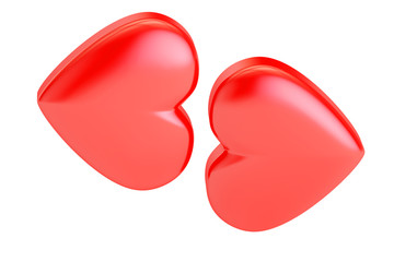 Poster - kiss of hearts, valentine's day concept. 3d rendering