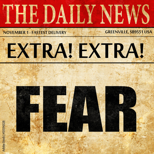 fear, newspaper article text Stock Illustration | Adobe Stock