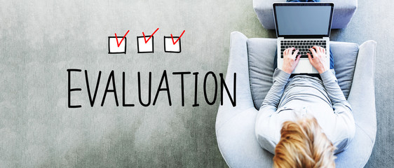 Wall Mural - evaluation text with man