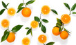 canvas print picture - Pattern made of orange fruit.