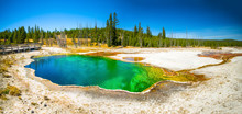 Yellowstone National Park, Wyoming.  Prismatic Spring.  Abyss Pool At West Thumb.
