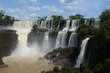 The Beautiful Iguazu Falls on a blue sky day from the Argentinian Side