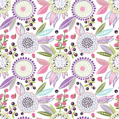 Poster - Seamless floral pattern