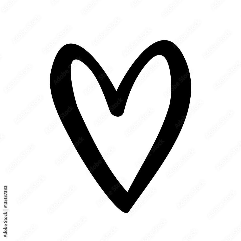 silhouette drawing heart design icon vector illustration Stock Vector ...