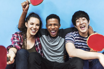 Wall Mural - Table Tennis Ping-Pong Friends Sport Concept