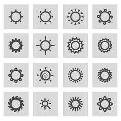 Canvas Print - Vector line sun icons set