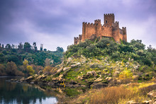January 04, 2017: Panoramic View Of The Medieval Castle Of Almourol, Portugal