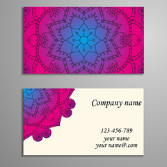 Invitation, business card or banner with text template. Round fl