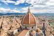 Fragment of Cathedral of Santa Maria del Fiore (Duomo) from viewpoint at Campanilla in Florence, Toscana province, Italy.