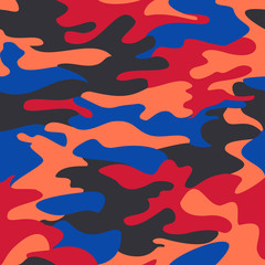 Sticker - Camouflage pattern background seamless clothing print, repeatable camo glamour vector