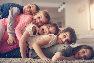 Children having fun at home.