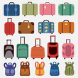 Flat icons luggage.