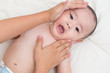 © chajamp - Mother applying baby powder for son