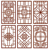 Traditional korean door and window ornament, chinese wall design, japan  frames vector set. Traditional chinese decoration illustration Stock Vector  Image & Art - Alamy