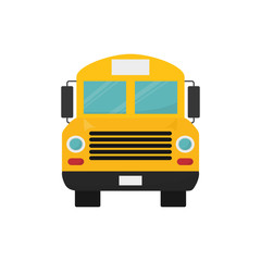 Sticker - School bus front view icon vector illustration graphic design