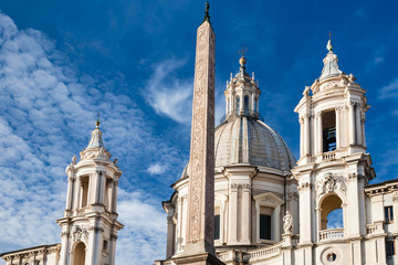 Poster - Egyptian obelisk and Church Sant Agnese