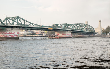 Wall Mural - Transportation / View of bridge cross the river. Movement.