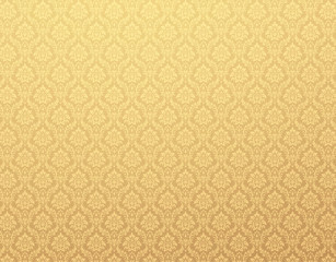 Wall Mural - gold damask pattern background