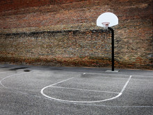 Basketball Hoop Urban Setting Downtown In The City