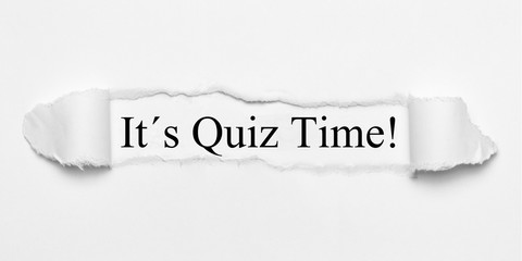 Wall Mural - It´s Quiz Time! on white torn paper