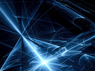 Wall Mural - waves and lights - abstract digitally generated image