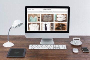 Poster - Composite image of shop with style homepage