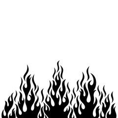 Canvas Print - Black vector fire flame design element