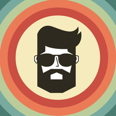 Poster - hipster man icon. colorful design. vector illustration