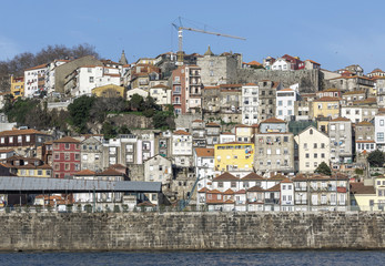 Colorful houses on the bank of the River Douro - Porto, Portugal