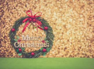 Wall Mural - Christmas ornament decoration with retro color effected